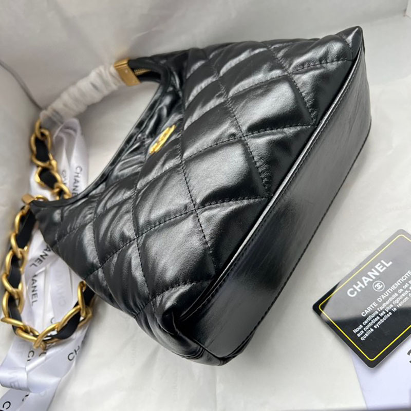 最高級シャネルスーパーコピー シャネルバッグコピー chanel ホーボー バッグ 新作 2024 黒 (ブラック) AS538 ラムスキン ゴールド金具 2411086 - 画像 (4)