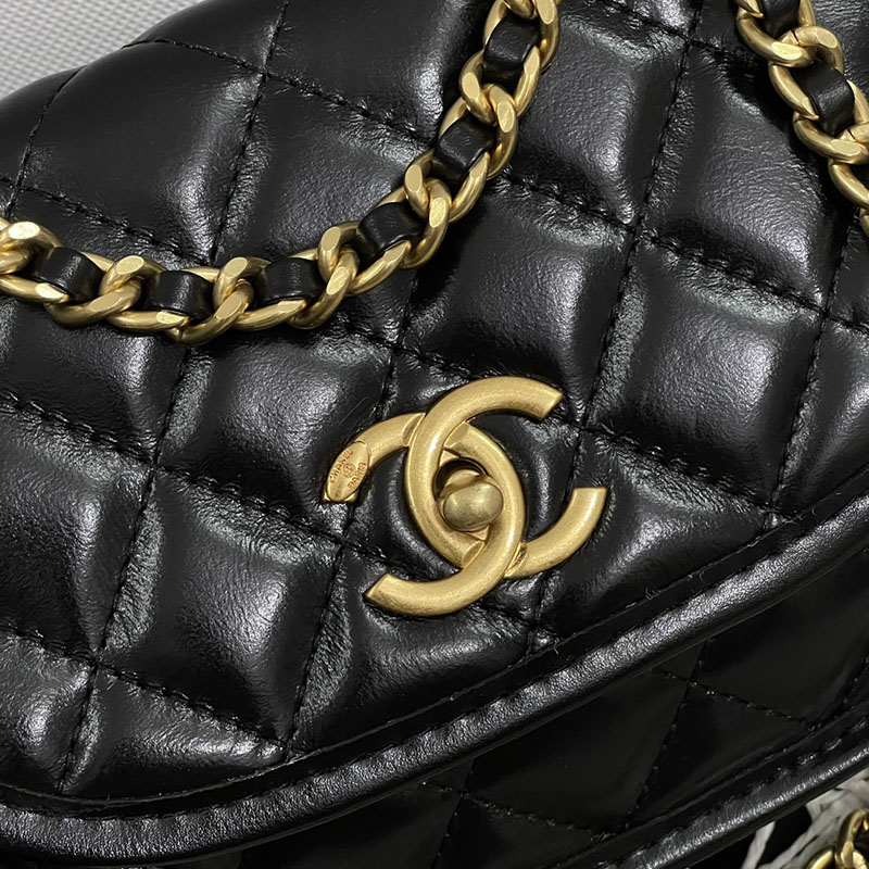 最高級シャネルスーパーコピー シャネルバッグコピー CHANEL チェーンショルダーバッグ サドルバッグ 黒 (ブラック) AS515 カーフスキン ゴールド金具 2411142 - 画像 (8)