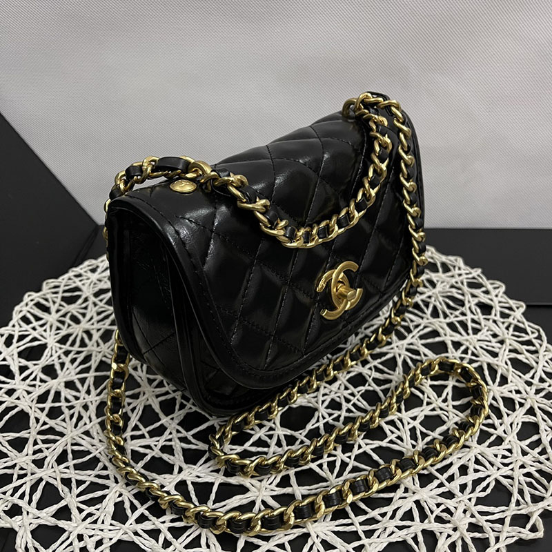 最高級シャネルスーパーコピー シャネルバッグコピー CHANEL チェーンショルダーバッグ サドルバッグ 黒 (ブラック) AS515 カーフスキン ゴールド金具 2411142 - 画像 (7)