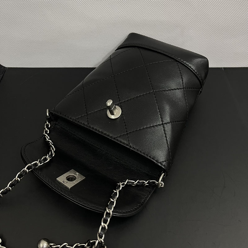 最高級シャネルスーパーコピー シャネルバッグコピー シャネル スマホショルダー ケース 激安 黒 (ブラック) AS0402 カーフスキン シルバー金具 2411169 - 画像 (3)