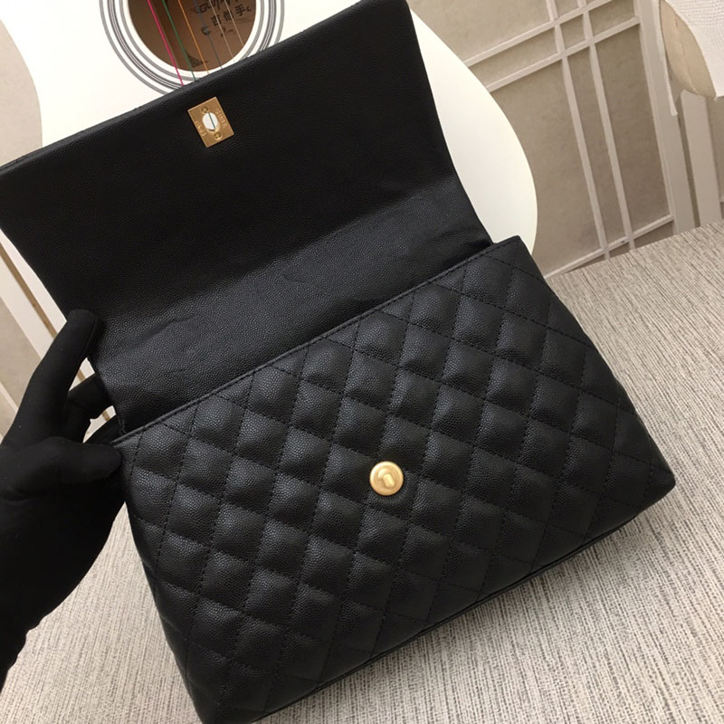 最高級シャネルスーパーコピー シャネルバッグコピー ラージトップハンドルフラップバッグ 黒 (ブラック)/ボルドー A92992 キャビアスキン ゴールド金具 2411219 - 画像 (3)