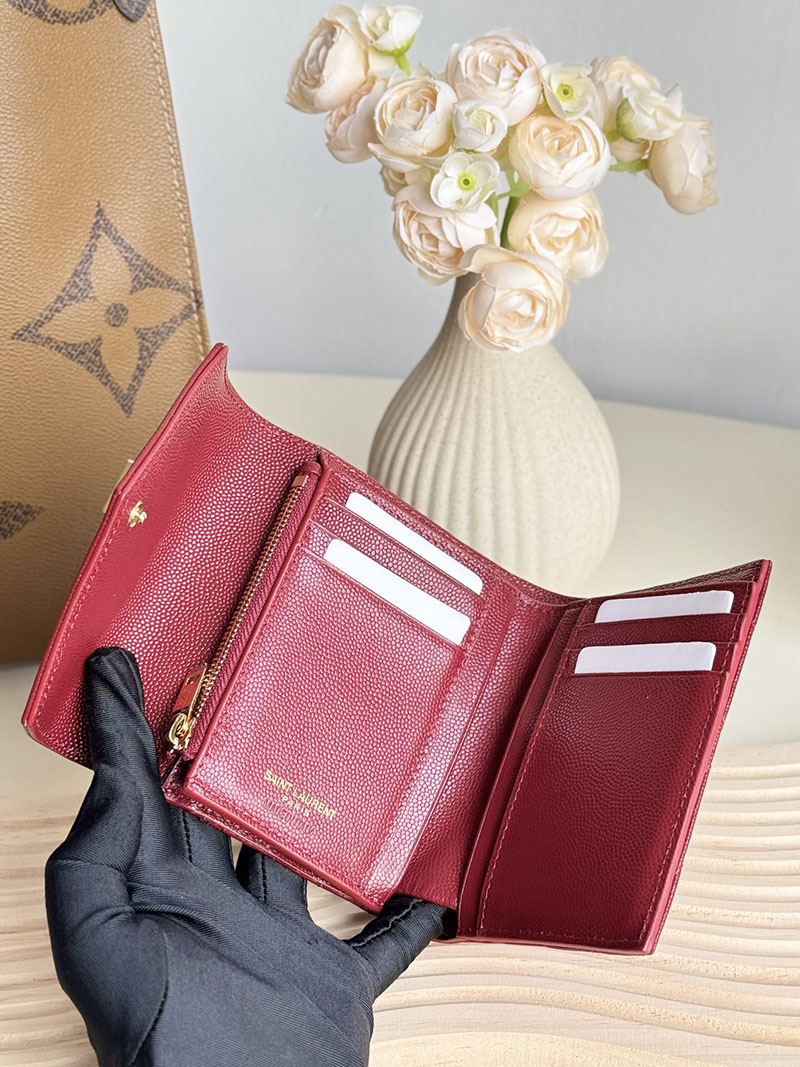 最高級サンローランスーパーコピー サンローラン財布コピー サンローラン ミニ財布 人気 ROUGE MERLOT 403943BOW016592 キルティングレザー ゴールド金具 - 画像 (5)