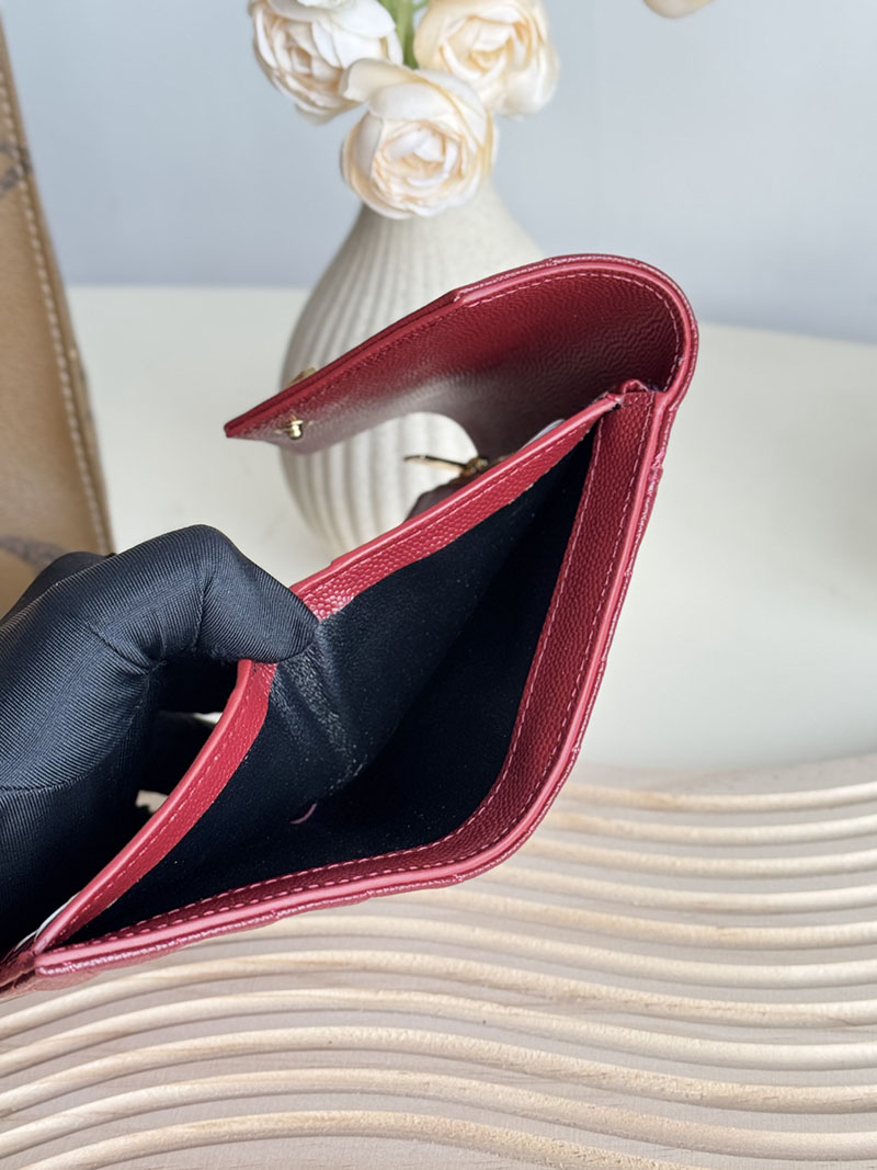 最高級サンローランスーパーコピー サンローラン財布コピー サンローラン ミニ財布 人気 ROUGE MERLOT 403943BOW016592 キルティングレザー ゴールド金具 - 画像 (2)