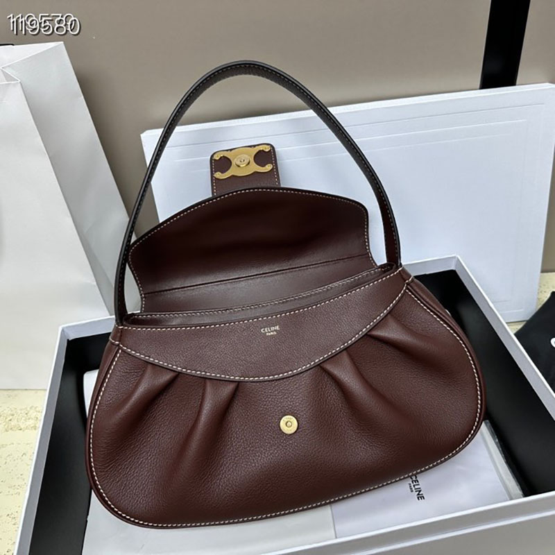 最高級セリーヌスーパーコピー セリーヌバッグコピー ミディアム ポリー バッグ ヴィンテージブラウン 115633FDU.19VT カーフスキン ゴールド金具 - 画像 (5)