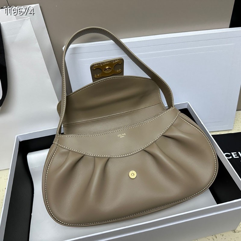 最高級セリーヌスーパーコピー セリーヌバッグコピー ミディアム ポリー バッグ ブラウンセピア 115633FDU.18BS カーフスキン ゴールド金具 - 画像 (5)