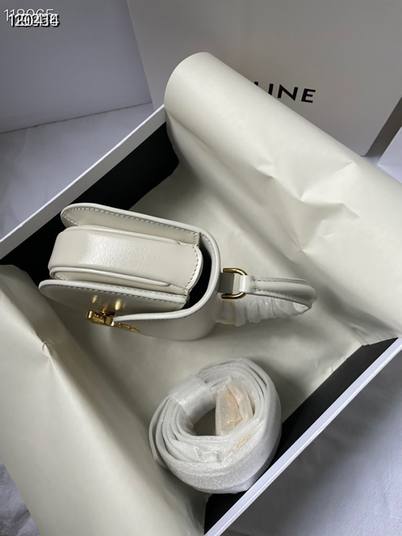 最高級セリーヌスーパーコピー セリーヌバッグコピー ミニ ブザス クレア ホワイト 10L063ETZ.01BC カーフスキン ゴールド金具 - 画像 (6)