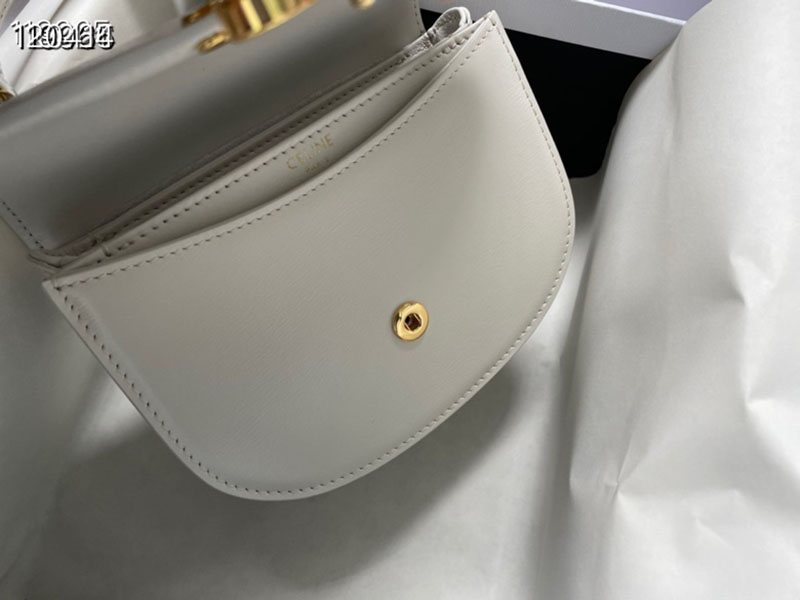 最高級セリーヌスーパーコピー セリーヌバッグコピー ミニ ブザス クレア ホワイト 10L063ETZ.01BC カーフスキン ゴールド金具 - 画像 (4)