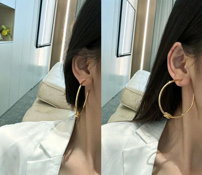 最高級セリーヌスーパーコピー セリーヌピアスコピー CELINE トリオンフ ラージフープ 460YP6BRA.35OR ゴールド - 画像 (7)