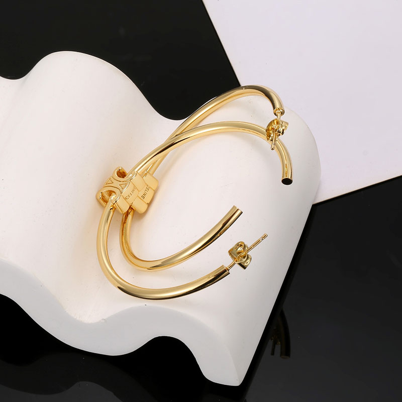 最高級セリーヌスーパーコピー セリーヌピアスコピー CELINE トリオンフ ラージフープ 460YP6BRA.35OR ゴールド - 画像 (5)