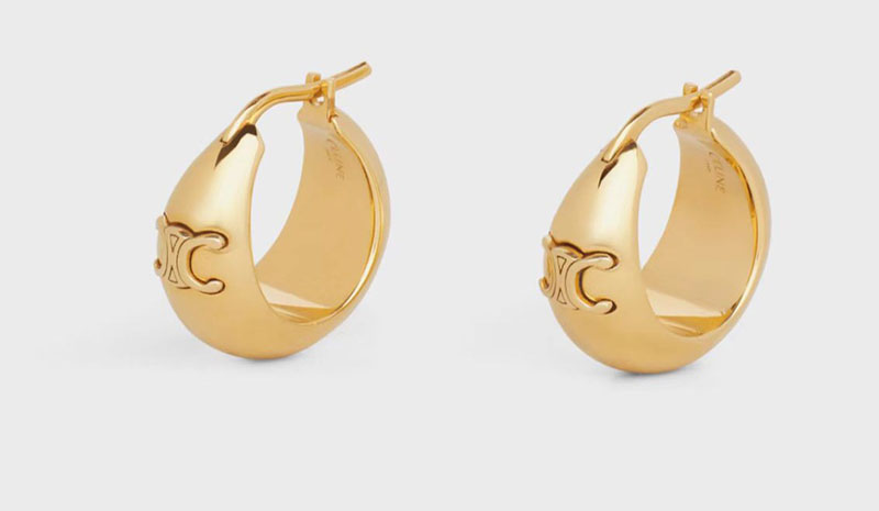 最高級セリーヌスーパーコピー セリーヌピアスコピー CELINE トリオンフ ボールドフープ / ゴールドフィニッシュブラス 460HX6BRA.35OR - 画像 (8)