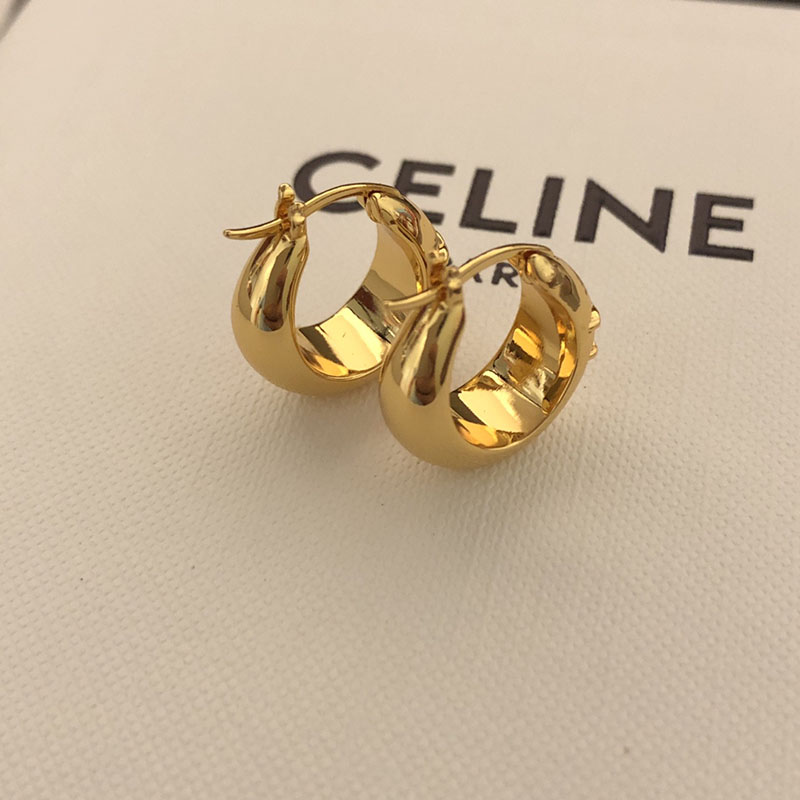 最高級セリーヌスーパーコピー セリーヌピアスコピー CELINE トリオンフ ボールドフープ / ゴールドフィニッシュブラス 460HX6BRA.35OR - 画像 (5)