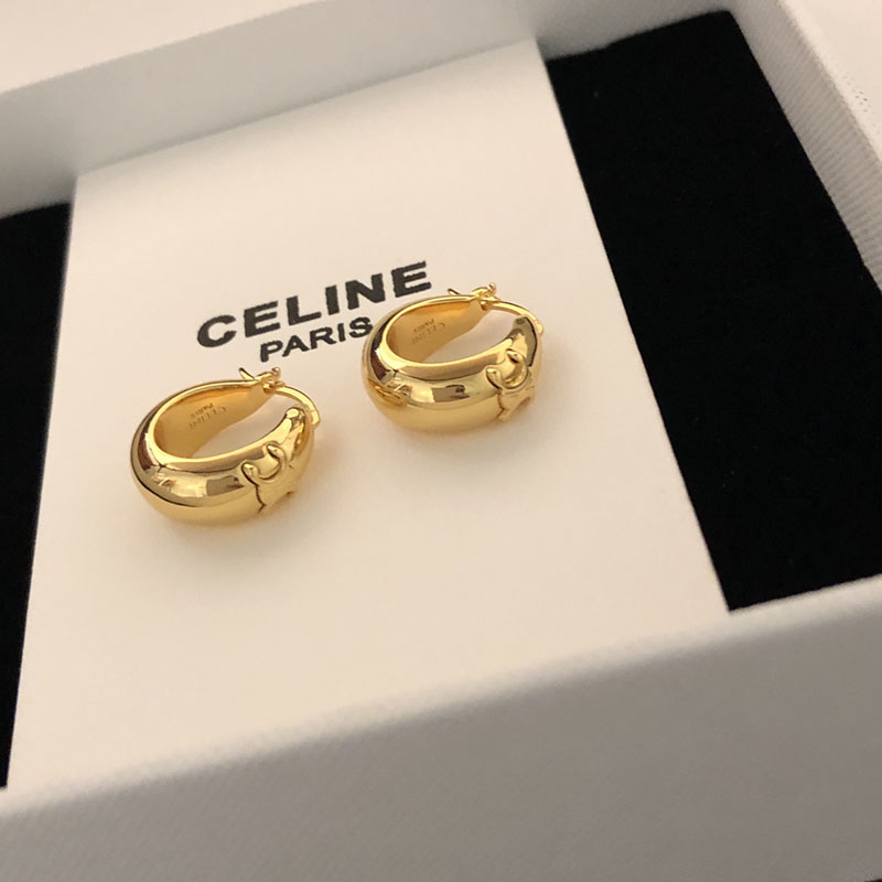 最高級セリーヌスーパーコピー セリーヌピアスコピー CELINE トリオンフ ボールドフープ / ゴールドフィニッシュブラス 460HX6BRA.35OR - 画像 (4)