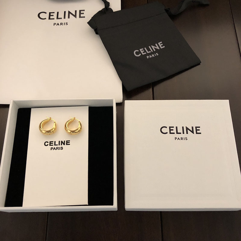 最高級セリーヌスーパーコピー セリーヌピアスコピー CELINE トリオンフ ボールドフープ / ゴールドフィニッシュブラス 460HX6BRA.35OR - 画像 (3)