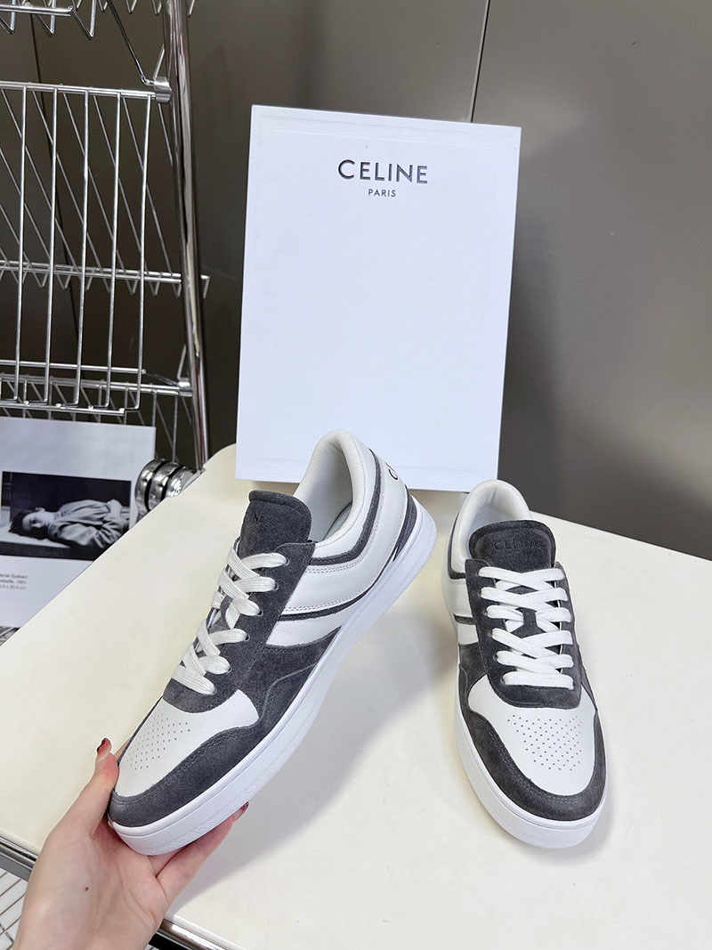 最高級セリーヌスーパーコピー セリーヌ靴コピー CELINE レースアップ ロースニーカー / スエードカーフスキン & カーフスキン 349223721C.09OP グレー - 画像 (7)