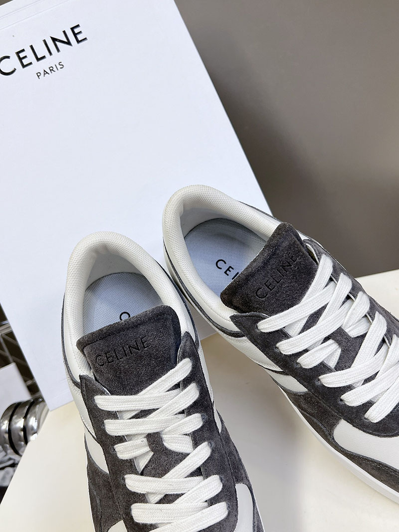 最高級セリーヌスーパーコピー セリーヌ靴コピー CELINE レースアップ ロースニーカー / スエードカーフスキン & カーフスキン 349223721C.09OP グレー - 画像 (4)