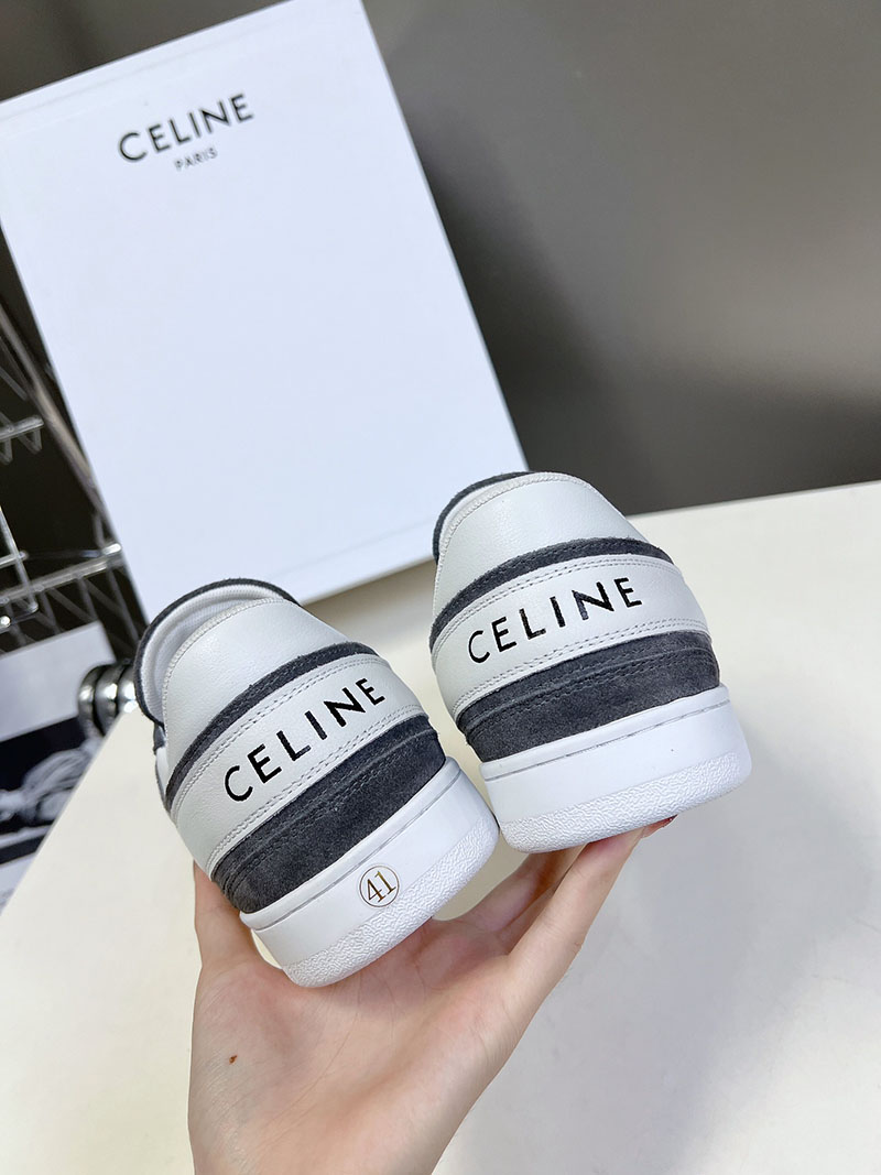 最高級セリーヌスーパーコピー セリーヌ靴コピー CELINE レースアップ ロースニーカー / スエードカーフスキン & カーフスキン 349223721C.09OP グレー - 画像 (2)