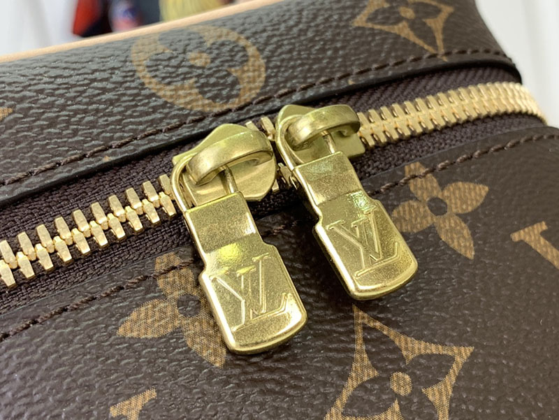 ルイヴィトン 化粧品ポーチ 人気 ニース・ナノ ブラウン M44936 モノグラム・キャンバス ゴールド金具 - 画像 (4)