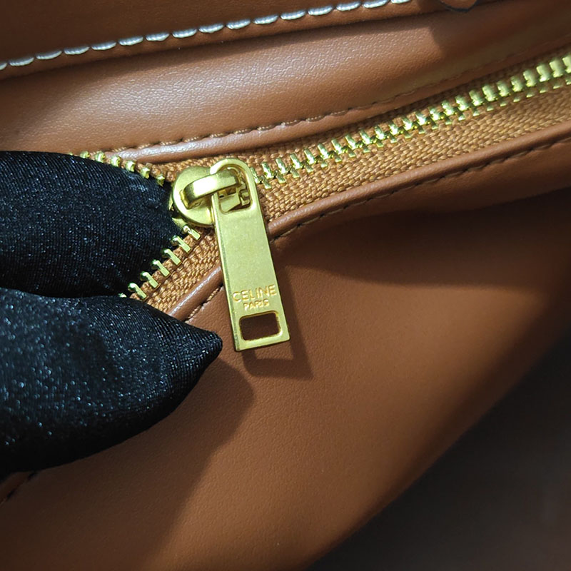 N品 セリーヌ バッグ 人気 ランキング ミディアム アポリーヌ バッグ CELINE セリーヌ アウトレット どれくらい安い 114963FK6.04LU タン ゴールド金具 - 画像 (2)