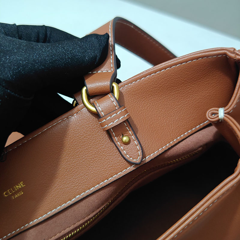 N品 セリーヌ バッグ 人気 ランキング ミディアム アポリーヌ バッグ CELINE セリーヌ アウトレット どれくらい安い 114963FK6.04LU タン ゴールド金具 - 画像 (4)