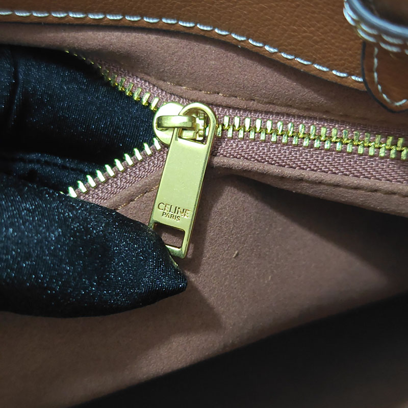 N品 セリーヌ バッグ 人気 ランキング ミディアム アポリーヌ バッグ CELINE セリーヌ アウトレット どれくらい安い 114963FK6.04LU タン ゴールド金具 - 画像 (2)