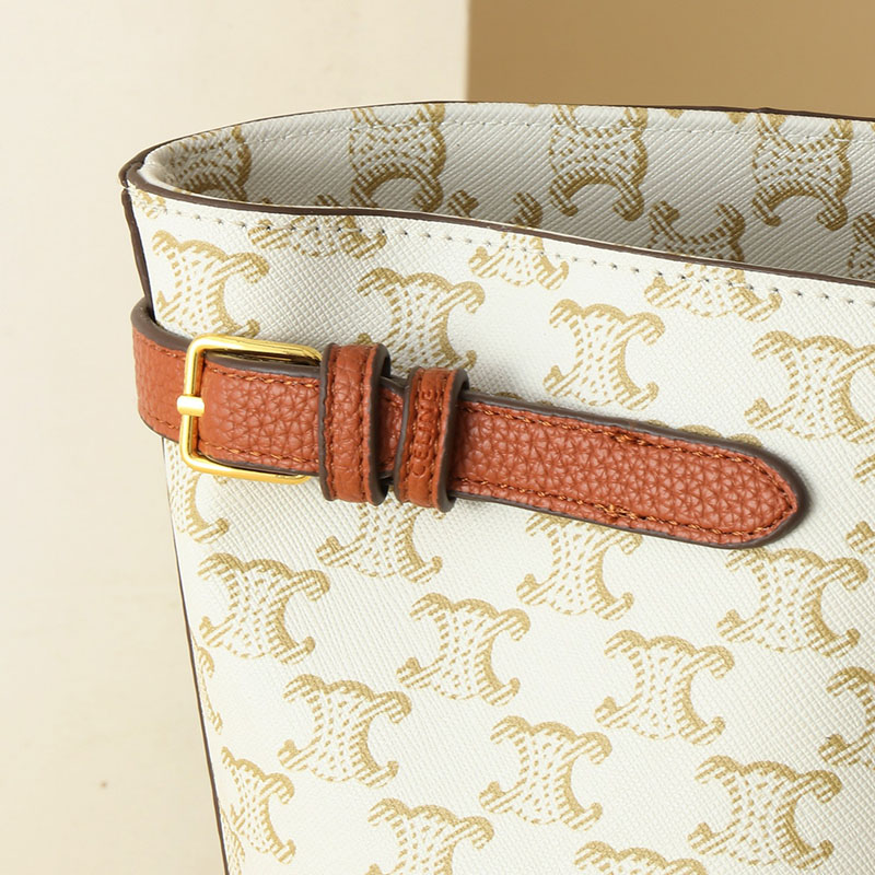 N品 セリーヌ バッグ 人気 ランキング CELINE トートバッグ 人気 ミディアム カバ アナイス キュイル トリオンフ 116853ENY.01BC ホワイト ゴールド金具 - 画像 (6)