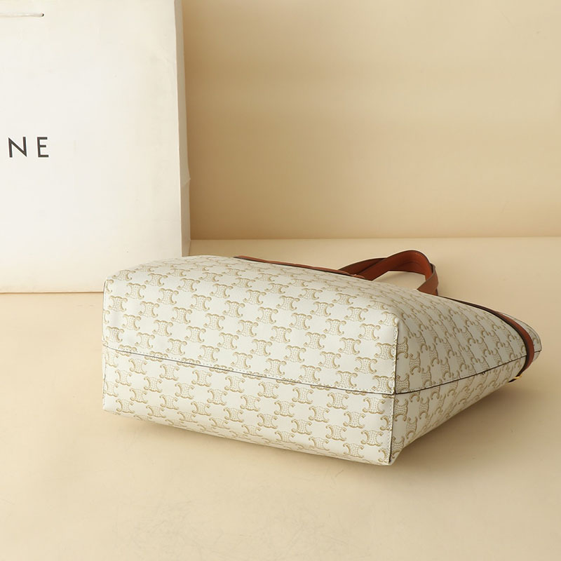 N品 セリーヌ バッグ 人気 ランキング CELINE トートバッグ 人気 ミディアム カバ アナイス キュイル トリオンフ 116853ENY.01BC ホワイト ゴールド金具 - 画像 (5)