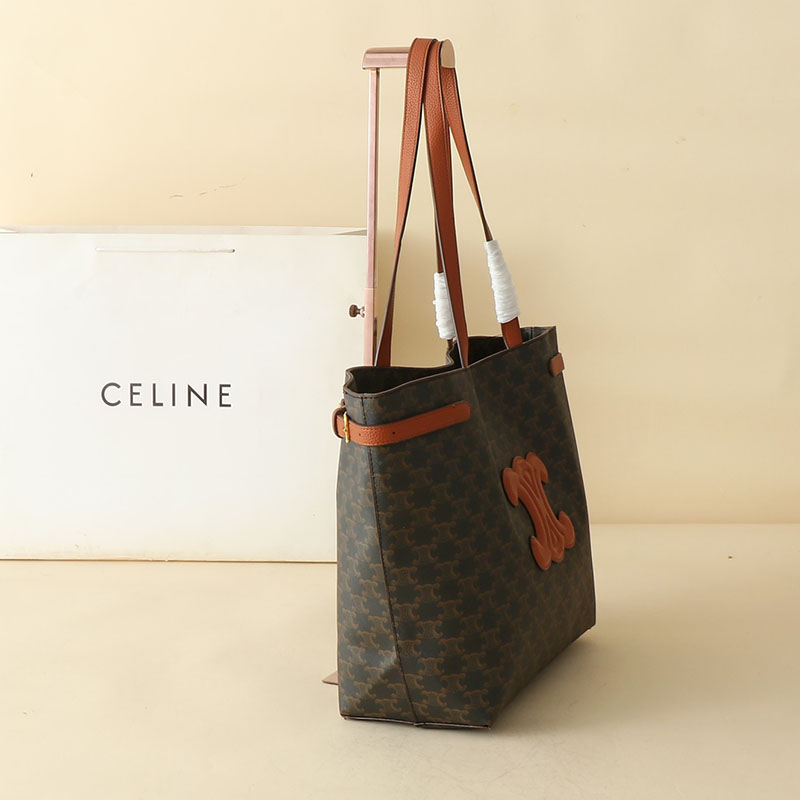 N品 セリーヌ バッグ 人気 ランキング CELINE トートバッグ 人気 ミディアム カバ アナイス キュイル トリオンフ 116853ENY.04LU タン ゴールド金具 - 画像 (8)