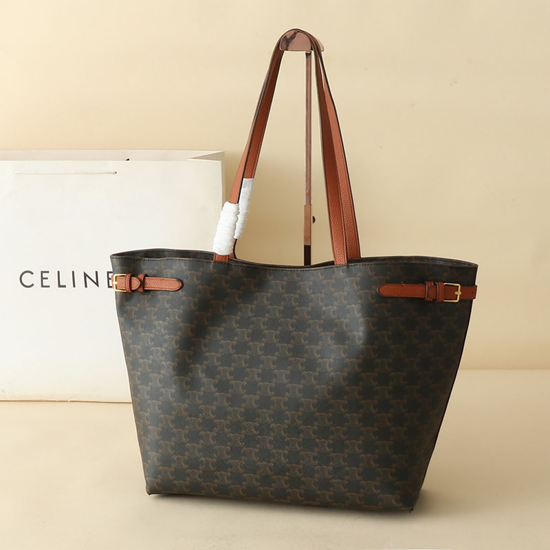 N品 セリーヌ バッグ 人気 ランキング CELINE トートバッグ 人気 ミディアム カバ アナイス キュイル トリオンフ 116853ENY.04LU タン ゴールド金具 - 画像 (7)