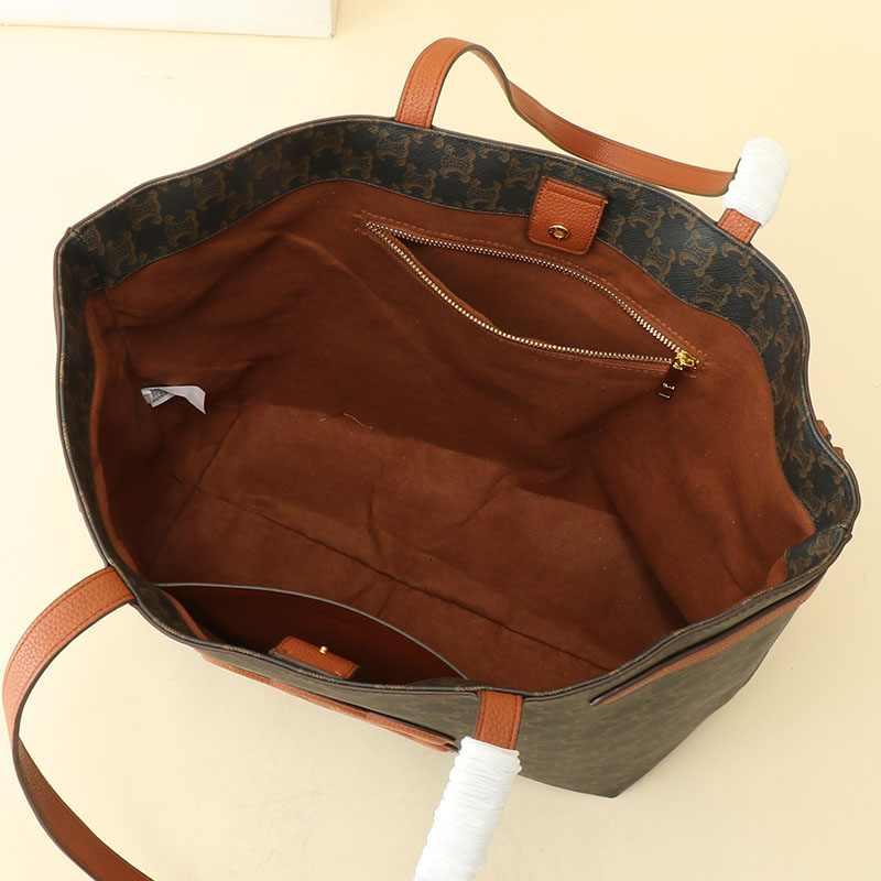 N品 セリーヌ バッグ 人気 ランキング CELINE トートバッグ 人気 ミディアム カバ アナイス キュイル トリオンフ 116853ENY.04LU タン ゴールド金具 - 画像 (4)