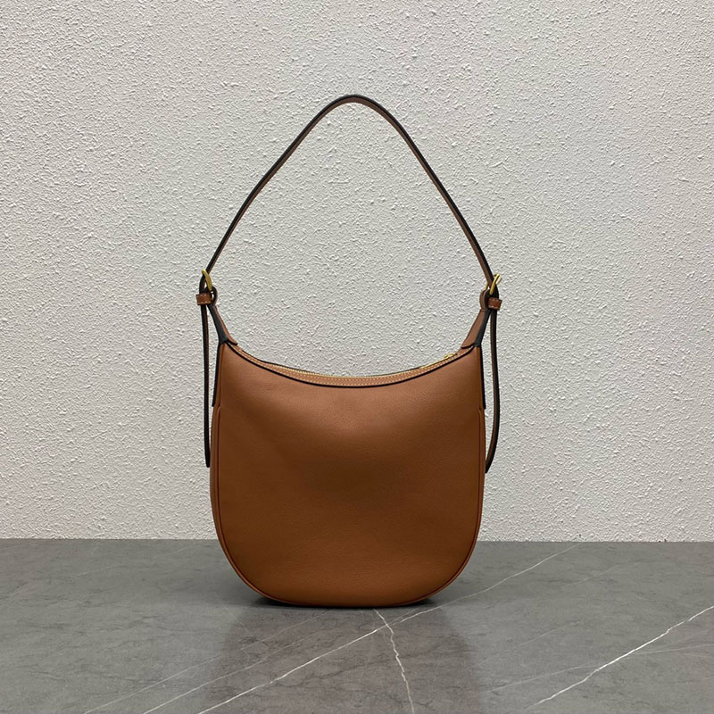 N品 セリーヌ バッグ 人気 ランキング CELINE ホーボーバッグ スモール エロイズ キュイル トリオンフ バッグ 117253FLH.04LU タン ゴールド金具 - 画像 (3)