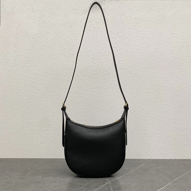 N品 セリーヌ バッグ 人気 ランキング CELINE ホーボーバッグ スモール エロイズ キュイル トリオンフ バッグ 117253FLH.38NO ブラック ゴールド金具 - 画像 (6)