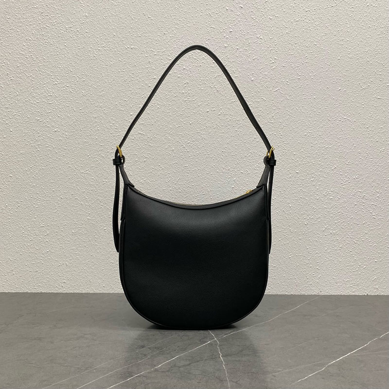 N品 セリーヌ バッグ 人気 ランキング CELINE ホーボーバッグ スモール エロイズ キュイル トリオンフ バッグ 117253FLH.38NO ブラック ゴールド金具 - 画像 (3)