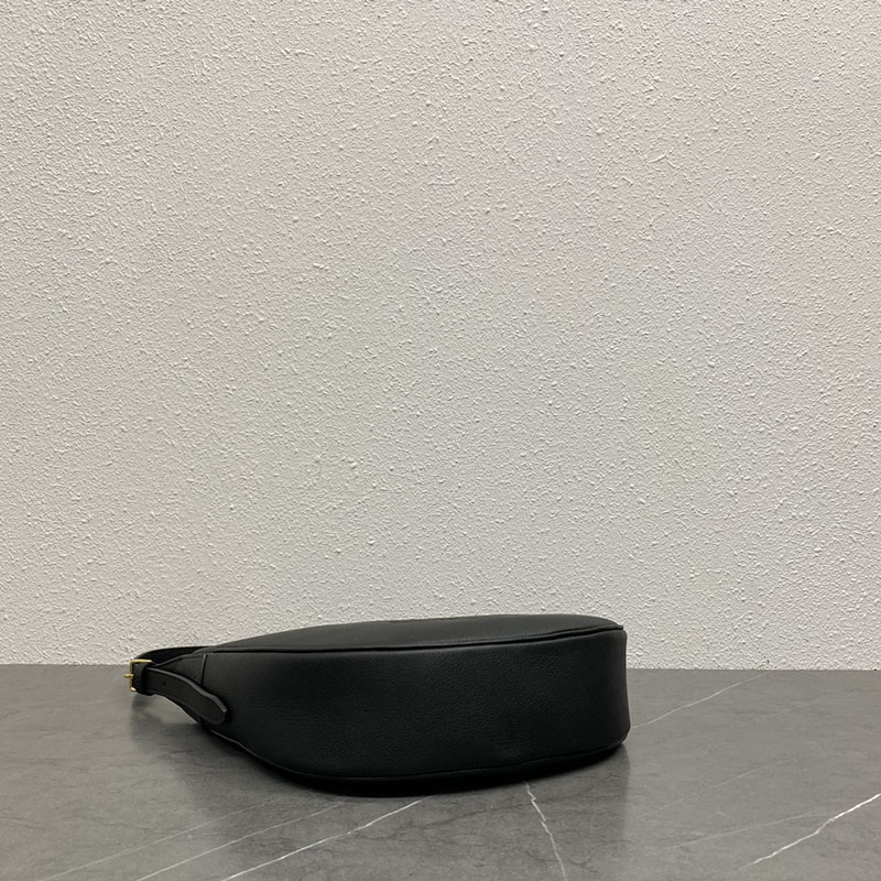 N品 セリーヌ バッグ 人気 ランキング CELINE ホーボーバッグ スモール エロイズ キュイル トリオンフ バッグ 117253FLH.38NO ブラック ゴールド金具 - 画像 (2)