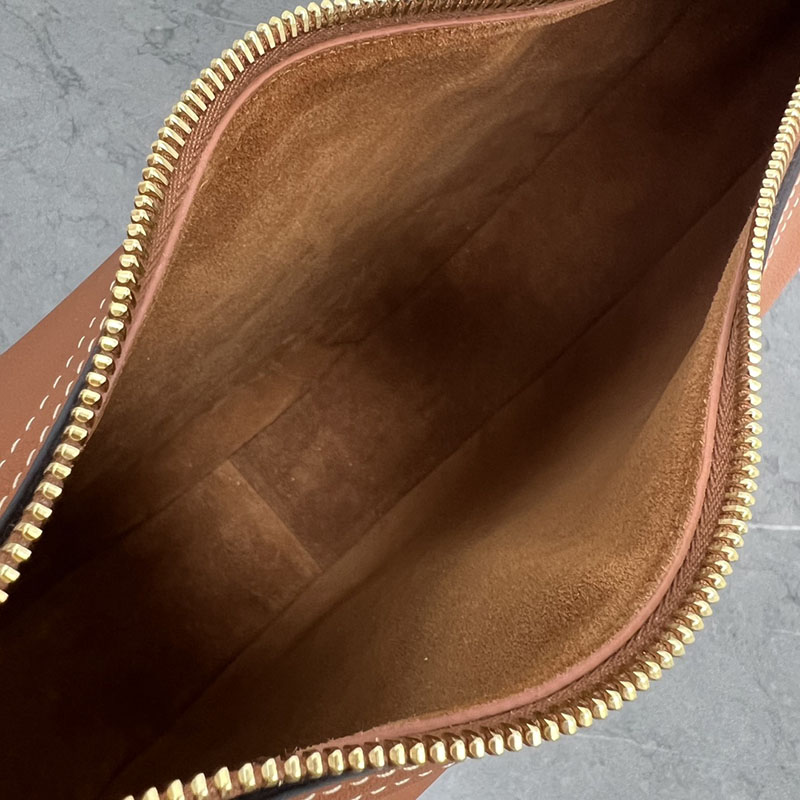 N品 セリーヌ バッグ 人気 ランキング CELINE ホーボーバッグ ミディアム エロイズ キュイル トリオンフ バッグ 114713FLH.04LU タン ゴールド金具 - 画像 (3)