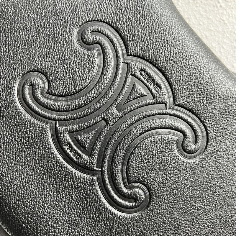 N品 セリーヌ バッグ 人気 ランキング CELINE ホーボーバッグ ミディアム エロイズ キュイル トリオンフ バッグ 114713FLH.38NO ブラック ゴールド金具 - 画像 (2)