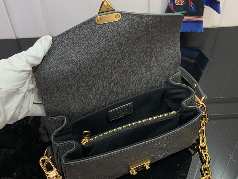 ルイヴィトン ミニバムバッグ 人気 ポシェット・メティス EW ブラック M46595 モノグラム・アンプラント レザー ゴールド金具 - 画像 (3)