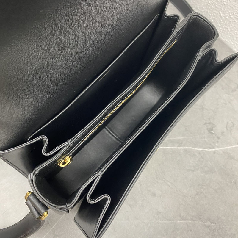 N品 セリーヌ バッグ 人気 ランキング CELINE ショルダーバッグ 人気 クラシック トリオンフ バッグ 187363BF4.38NO ブラック ゴールド金具 - 画像 (2)