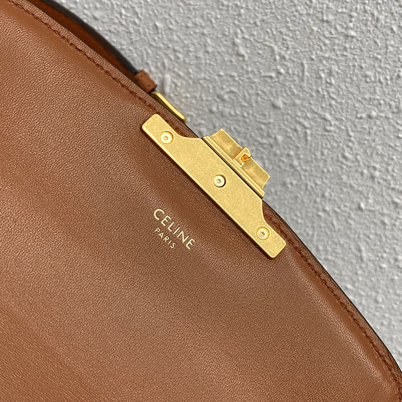 N品 セリーヌ バッグ 人気 ランキング CELINE ショルダーバッグ 人気 ティーン トリオンフ バッグ 188882EGC.02NT ナチュラル/タン ゴールド金具 - 画像 (3)