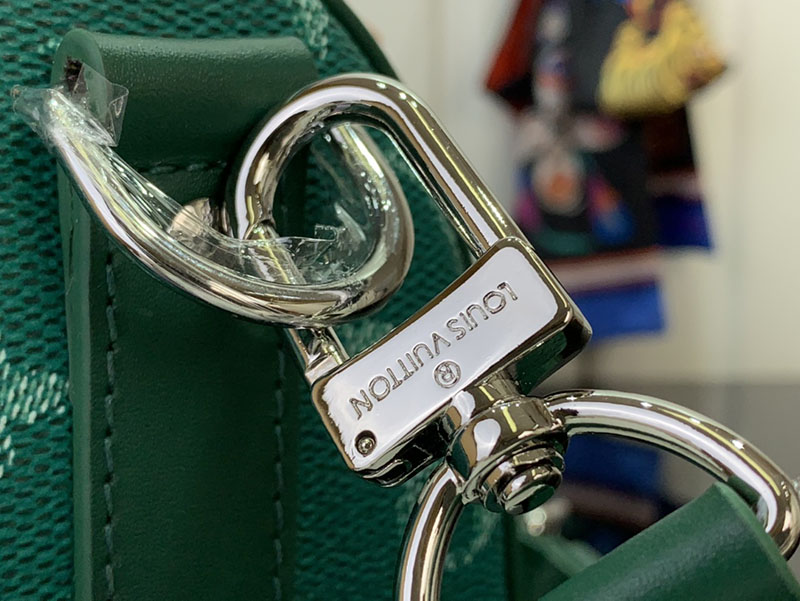ルイヴィトン 旅行バッグ 新作 2025 キーポル・バンドリエール 25 グリーン M12684 モノグラム・ヘリテージ キャンバス シルバー金具 - 画像 (5)