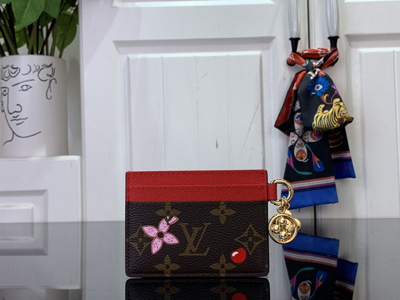 ルイヴィトン カードケース 人気 カードケース ポルト カルト・LV チャーム モノグラム / キャンディ レッド M12215 キャンバス - 画像 (8)