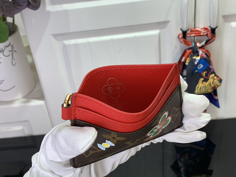 ルイヴィトン カードケース 人気 カードケース ポルト カルト・LV チャーム モノグラム / キャンディ レッド M12215 キャンバス - 画像 (3)
