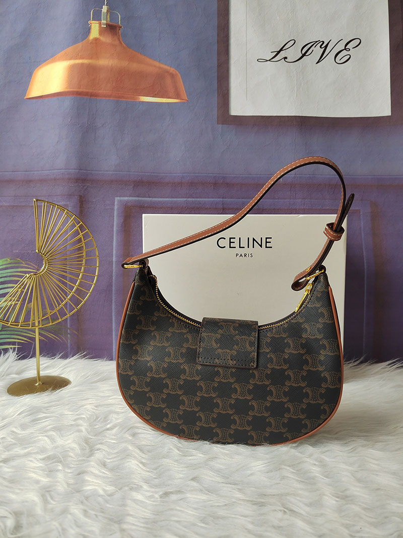 N品 セリーヌ バッグ 人気 ランキング CELINE ミディアム AVA(アヴァ) トリオンフ バッグ 114492BZJ.04LU タン ゴールド金具 - 画像 (9)