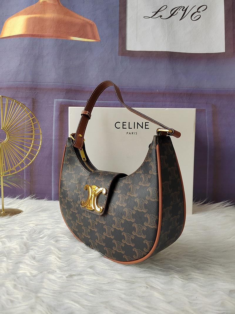 N品 セリーヌ バッグ 人気 ランキング CELINE ミディアム AVA(アヴァ) トリオンフ バッグ 114492BZJ.04LU タン ゴールド金具 - 画像 (8)