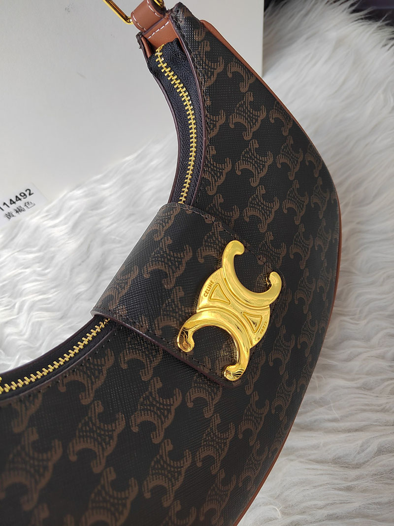 N品 セリーヌ バッグ 人気 ランキング CELINE ミディアム AVA(アヴァ) トリオンフ バッグ 114492BZJ.04LU タン ゴールド金具 - 画像 (6)