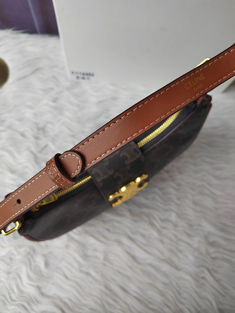 N品 セリーヌ バッグ 人気 ランキング CELINE ミディアム AVA(アヴァ) トリオンフ バッグ 114492BZJ.04LU タン ゴールド金具 - 画像 (5)