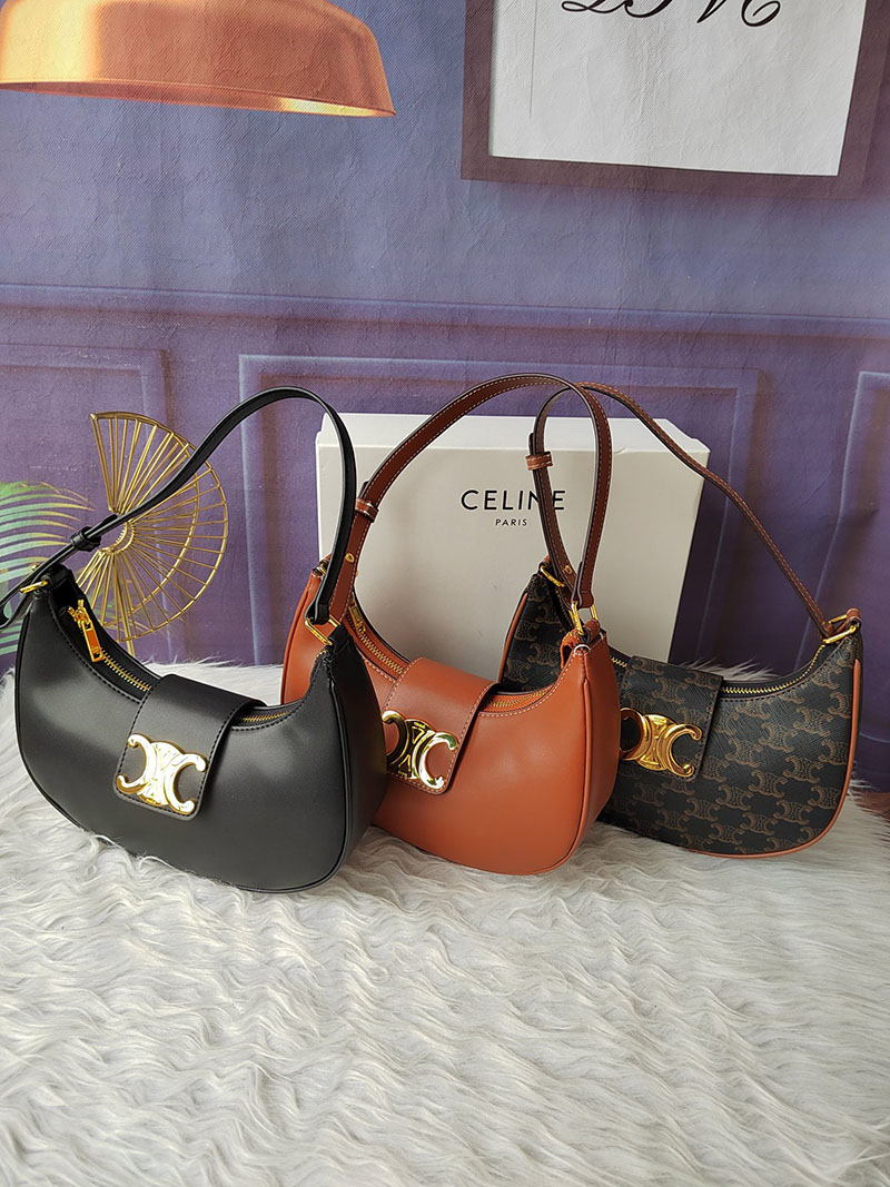 N品 セリーヌ バッグ 人気 ランキング CELINE ミディアム AVA(アヴァ) トリオンフ バッグ 114492BZJ.04LU タン ゴールド金具 - 画像 (2)