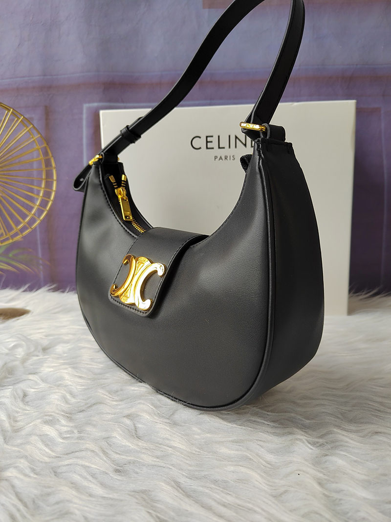 N品 セリーヌ バッグ 人気 ランキング CELINE ミディアム AVA(アヴァ) トリオンフ バッグ 114493DGQ.38NO ブラック ゴールド金具 - 画像 (8)