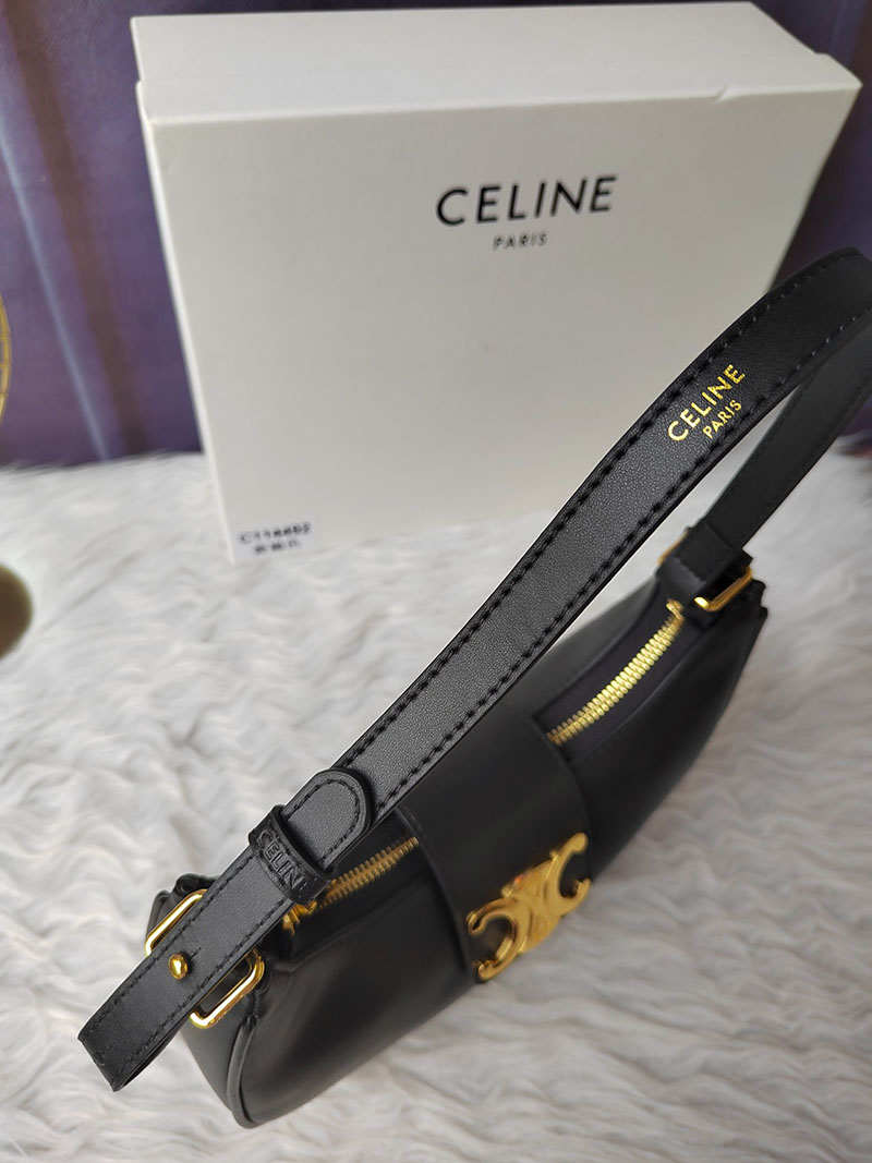 N品 セリーヌ バッグ 人気 ランキング CELINE ミディアム AVA(アヴァ) トリオンフ バッグ 114493DGQ.38NO ブラック ゴールド金具 - 画像 (5)