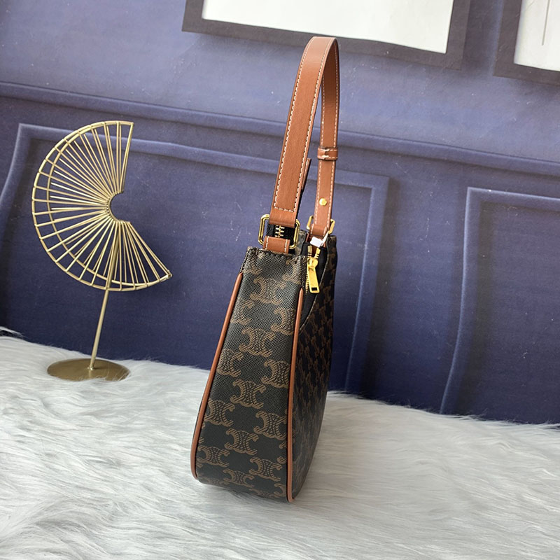 N品 セリーヌ バッグ 人気 ランキング CELINE ホーボーバッグ レディース AVA(アヴァ)バッグ 193952BZJ.04LU タン ゴールド金具 - 画像 (7)