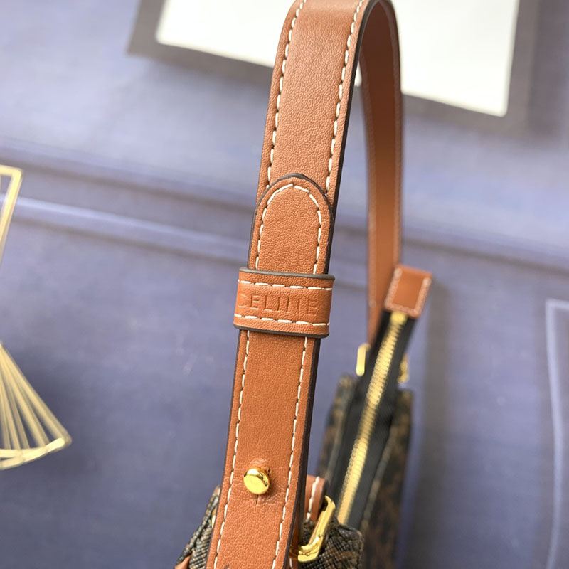 N品 セリーヌ バッグ 人気 ランキング CELINE ホーボーバッグ レディース AVA(アヴァ)バッグ 193952BZJ.04LU タン ゴールド金具 - 画像 (5)